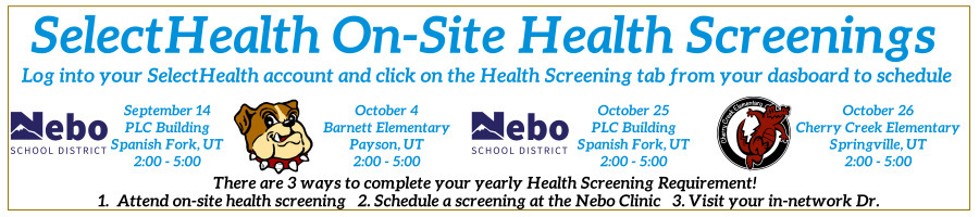 2022 SelectHealth On-Site Screening Dates & Locations