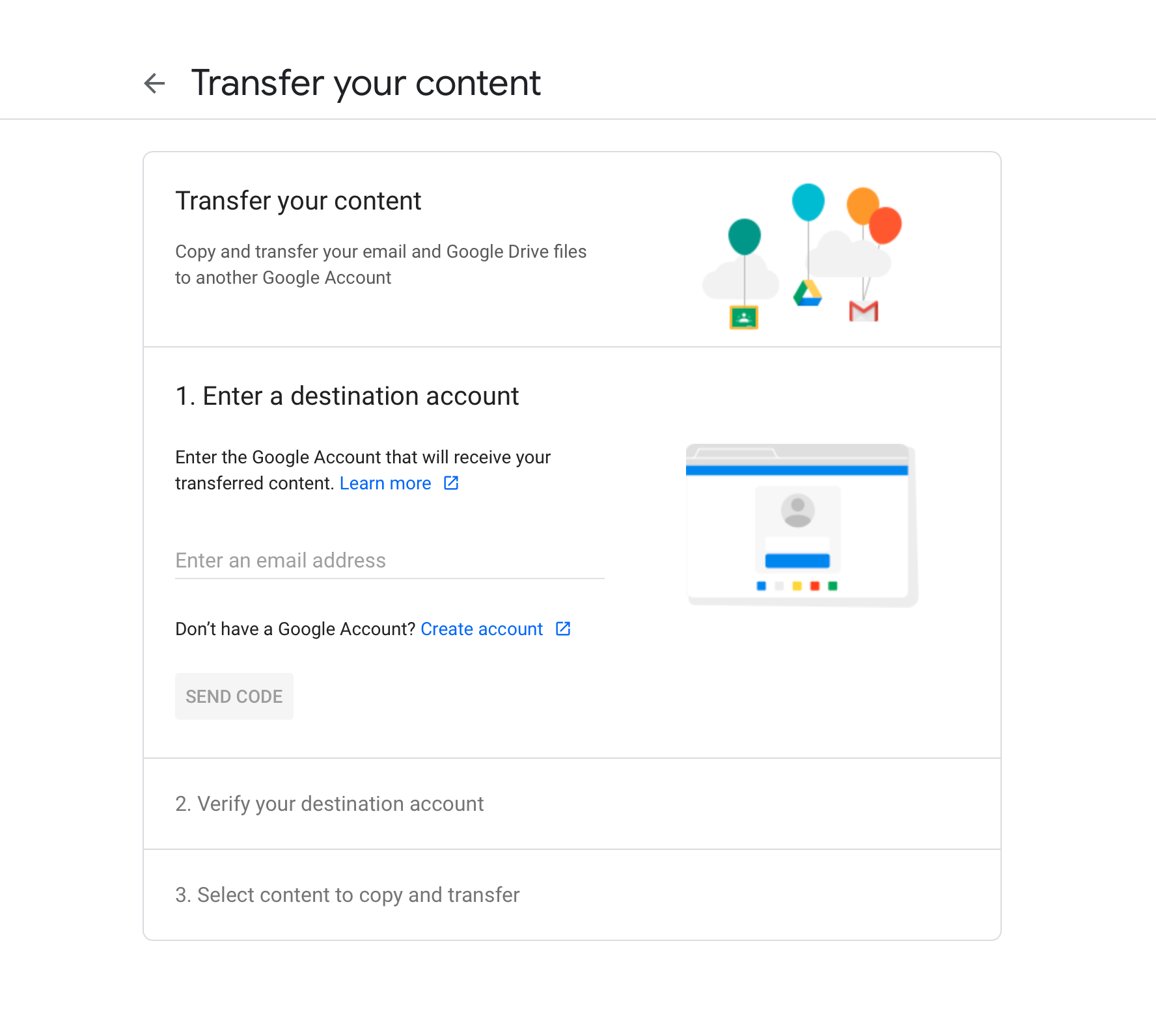 Manage your Google Account button