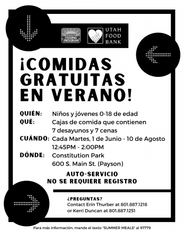 Free Summer Meals Payson (Spanish)