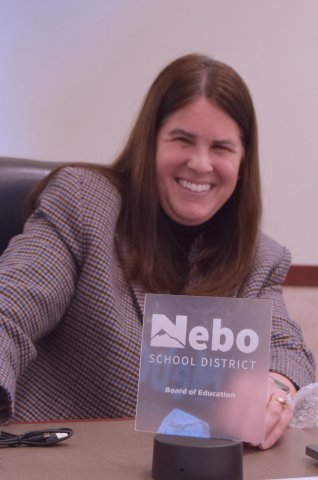Manufacturing Technology class give gifts to Nebo School Board of Education